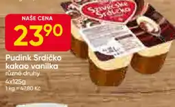 Hruška Pudink Srdíčko kakao vanilka nabídka