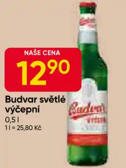 Hruška Budvar světlé výčepní nabídka
