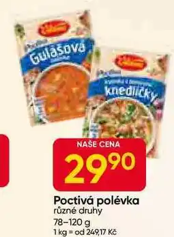 Hruška Vitana Poctivá polévka, vybrané druhy 120g nabídka
