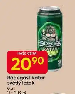 Hruška Radegast Ratar světlý ležák 0,5l nabídka