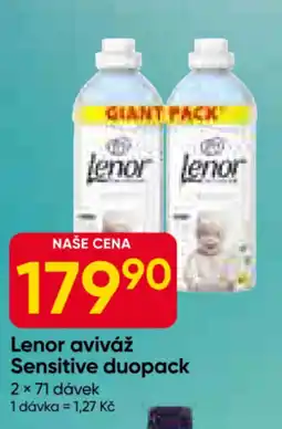 Hruška Lenor aviváž Sensitive duopack nabídka
