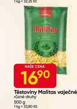 Hruška Malitas vaječné těstoviny různé druhy 500 g nabídka