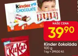 Hruška Kinder čokoláda nabídka
