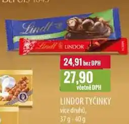 Ratio LINDOR TYČINKY 37g-40g nabídka