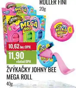 Ratio ŽVÝKAČKY JOHNY BEE MEGA ROLL 40g nabídka