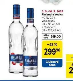 Tesco Finlandia vodka nabídka