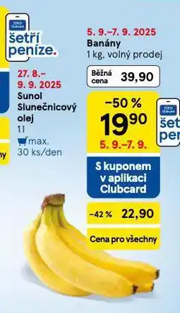 Tesco Banány nabídka