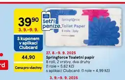 Tesco Springforce toaletní papír nabídka