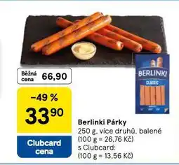 Tesco Berlinki párky nabídka