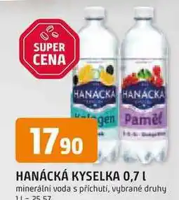 Trefa HANÁCKÁ KYSELKA 0,7 L minerální voda s příchutí nabídka
