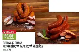 Ratio DĚDOVA KLOBÁSA, RETRO DĚDOVA PAPRIKOVÁ KLOBÁSA cena za 1Kg nabídka