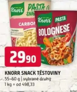 Terno Knorr snack těstoviny nabídka