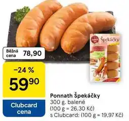 Tesco Ponnath špekáčky, 300 g nabídka