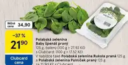 Tesco Polabská zelenina Baby špenát praný, 125 g nabídka