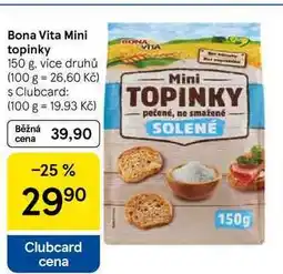 Tesco Bona Vita Mini topinky, 150 g, více druhů nabídka