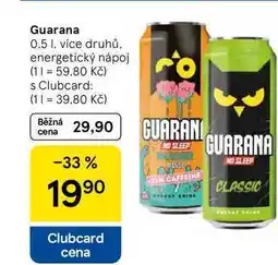 Tesco Guarana, 0,5 l. více druhů. energetický nápoj nabídka