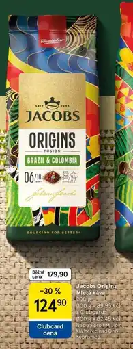 Tesco Jacobs Origins Mletá káva, 200 g nabídka
