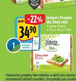 Albert Nature's Promise Bio Žitný chéb krájený balený 375 g nabídka