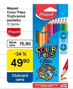 Tesco Maped Color'Peps Maped Trojhranné pastelky, 12 barev nabídka
