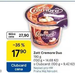 Tesco Zott Cremore Duo, 190 g nabídka