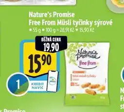 Albert Nature's Promise Free From Müsli tyčinky sýrové 55 g nabídka