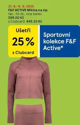 Tesco F&F ACTIVE Mikina na zip Vel.: XS-XL nabídka