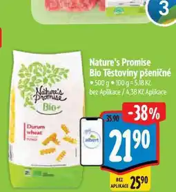 Albert Nature's Promise Bio Těstoviny pšeničné 500 g nabídka