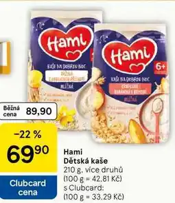 Tesco Hami Dětská kaše, 210 g, více druhů nabídka