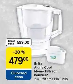 Tesco Brita Aluna Cool Memo Filtrační konvice, 2,4 l, filtr MX PRO, bílá nabídka