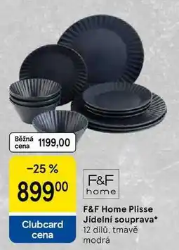 Tesco F&F Home Plisse Jídelní souprava, 12 dílů, tmavě modrá nabídka