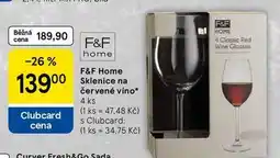 Tesco F&F Home Sklenice na červené víno, 4 ks nabídka