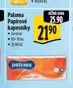 Albert Paloma Papírové kapesníky 3vrstvé 10x 10 ks nabídka