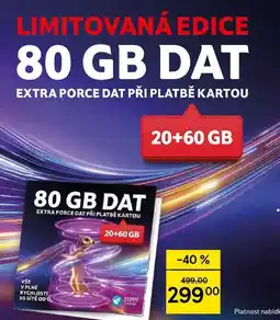 Tesco LIMITOVANÁ EDICE 80 GB DAT EXTRA PORCE DAT PŘI PLATBĚ KARTOU, 20+60 GB nabídka