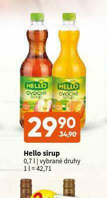 Terno Hello sirup nabídka