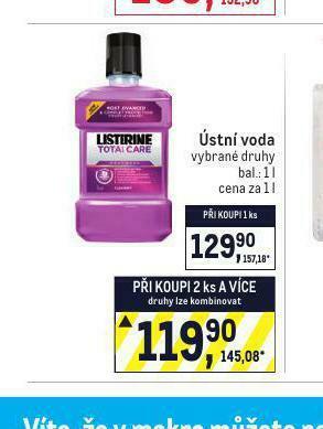 Makro Listerine ústní voda nabídka