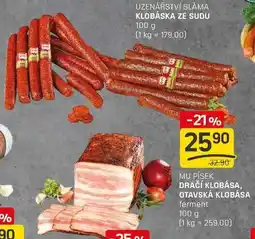 Flop DRAČÍ KLOBÁSA, OTAVSKÁ KLOBÁSA ferment 100 g nabídka