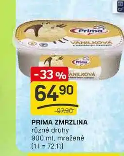 Flop PRIMA ZMRZLINA různé druhy 900 ml, mražené nabídka