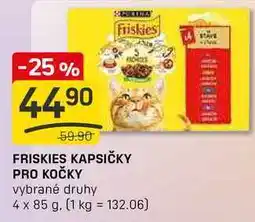 Flop FRISKIES KAPSIČKY PRO KOČKY vybrané druhy 4 x 85 g nabídka
