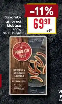 Billa Bavorská grilovací klobása nabídka