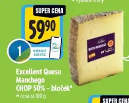 Albert Excellent Queso Manchego CHOP 50% - bloček nabídka