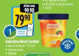 Albert Zmrzlina Mrož sorbet nabídka