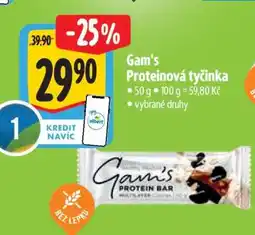 Albert Gam's Proteinová tyčinka nabídka