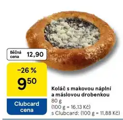 Tesco Koláč s makovou náplní a máslovou drobenkou nabídka