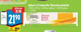 Albert Nature's Promise Bio Těstoviny pšeničné nabídka