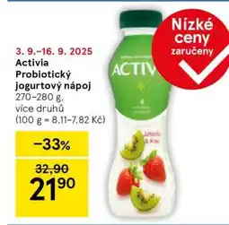 Tesco Activia Probiotický jogurtový nápoj nabídka