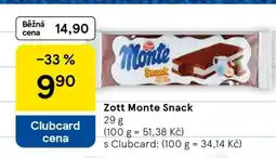 Tesco Zott Monte Snack nabídka