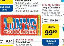 Tesco Tony's čokoláda nabídka