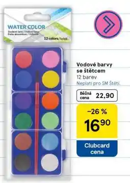 Tesco Vodové barvy se štětcem nabídka