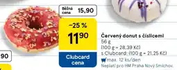 Tesco Červený donut s číslicemi nabídka