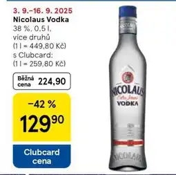 Tesco Nicolaus Vodka nabídka